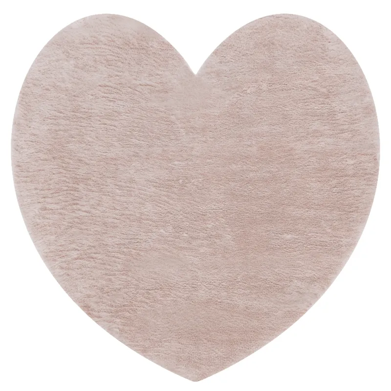 Moderner Waschteppich SHAPE 3105 Herz - erröten rosa, plüschig, rutschfest