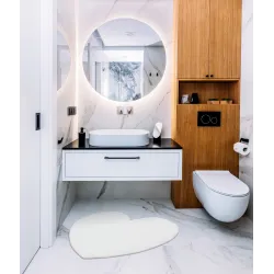 Moderner Waschteppich SHAPE 3105 Herz - stilvoll, hell, ideal für Wohnzimmer