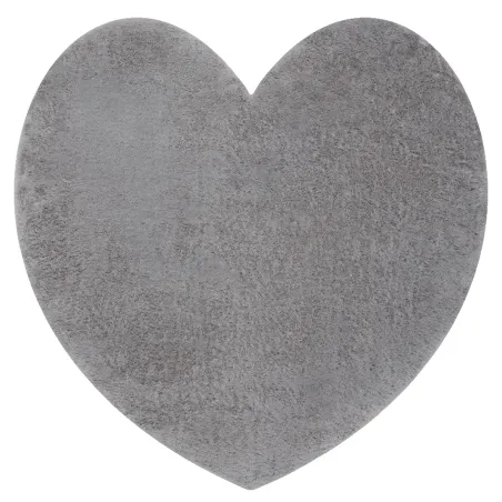 Moderner Waschteppich SHAPE 3105 Herz - grauer, plüschiger, rutschfester Teppich