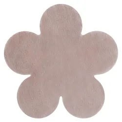 Moderner Waschteppich SHAPE Blume Shaggy - erröten rosa plüschig, Antirutsch