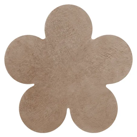 Moderner Waschteppich SHAPE 3106 Blume - beige plüschig, rutschfest, pflegeleicht