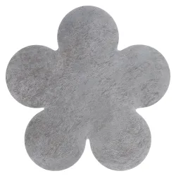 Moderner Waschteppich SHAPE Blume Shaggy - grau plüschig, Antirutsch