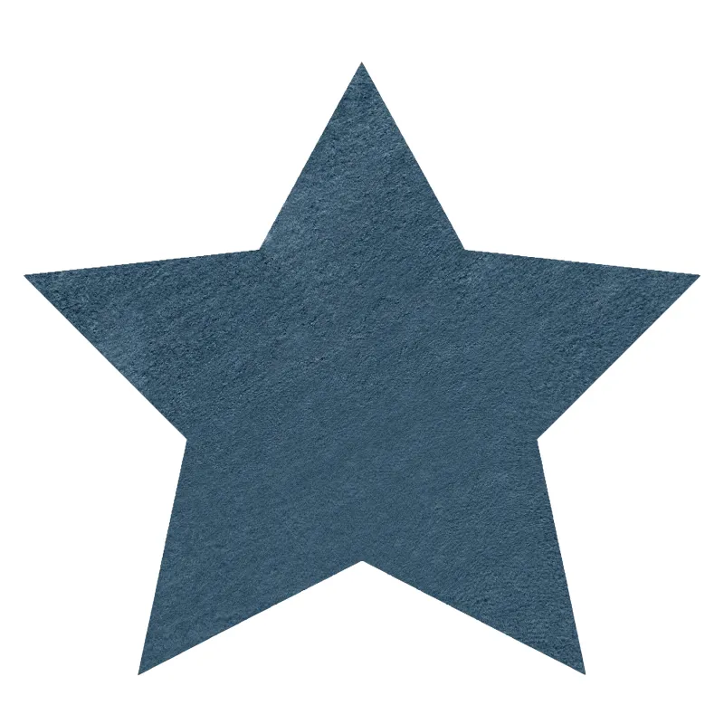 Moderner Waschteppich SHAPE 3148 Stern Shaggy - blauer, rutschfester Teppich