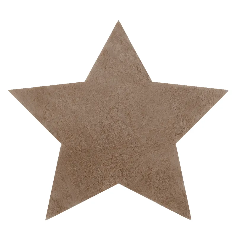 Moderner Waschteppich SHAPE 3148 Stern Shaggy in camel, plüschig und waschbar