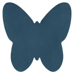 Moderner Waschteppich SHAPE Schmetterling Shaggy - blau plüschig, Antirutsch