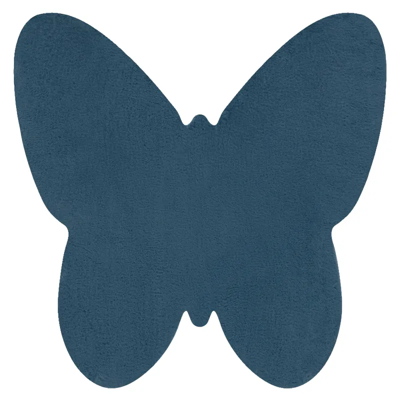 Moderner SHAPE 3150 Schmetterling Teppich - blauer, plüschiger, rutschfester Teppich