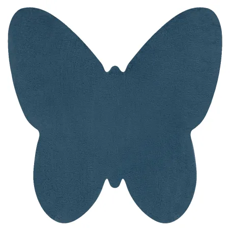 Moderner SHAPE 3150 Schmetterling Teppich - blauer, plüschiger, rutschfester Teppich
