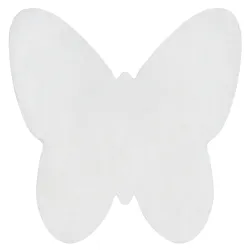 Moderner Waschteppich SHAPE Schmetterling Shaggy - elfenbein plüschig, Antirutsch