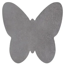 Moderner Waschteppich SHAPE Schmetterling Shaggy - grau plüschig, Antirutsch