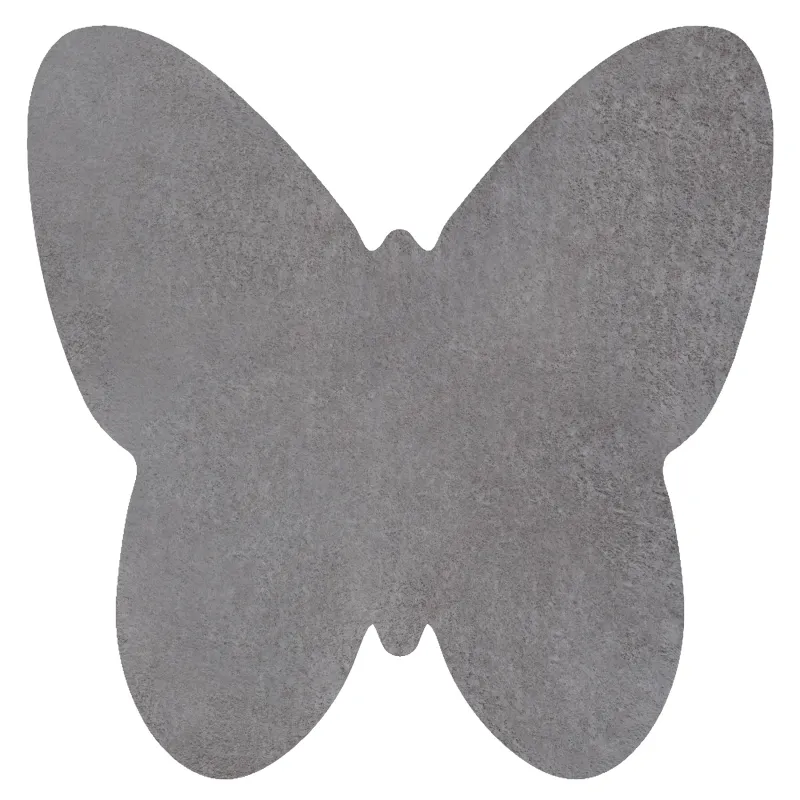Moderner Waschteppich SHAPE 3150 Schmetterling - grau plüschig, Antirutsch
