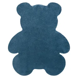 Moderner Waschteppich SHAPE Teddybär Shaggy - blau plüschig, Antirutsch