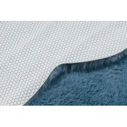 Plüschiger blauer Shaggy Teppich für Wohnzimmer oder Schlafzimmer