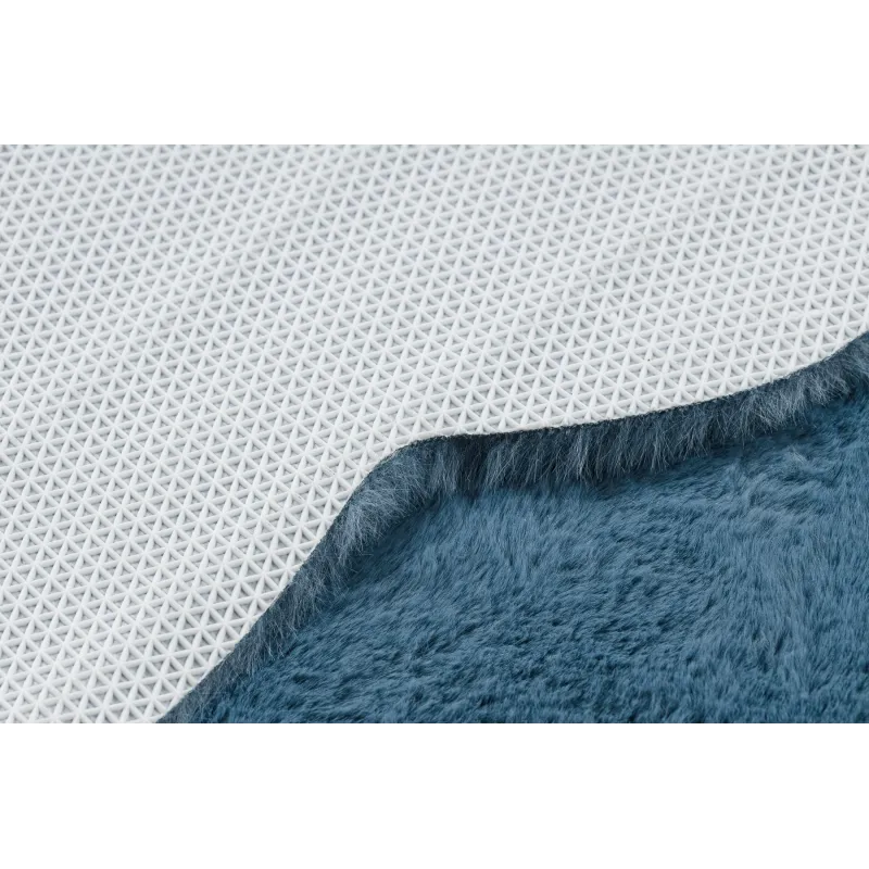 Plüschiger blauer Shaggy Teppich für Wohnzimmer oder Schlafzimmer