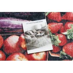 Rutschfester Waschteppich mit Obstmotiv, weich und angenehm