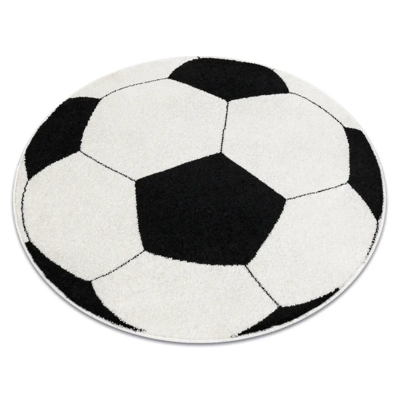Teppich SILVER rund Ball - schwarz weiß
