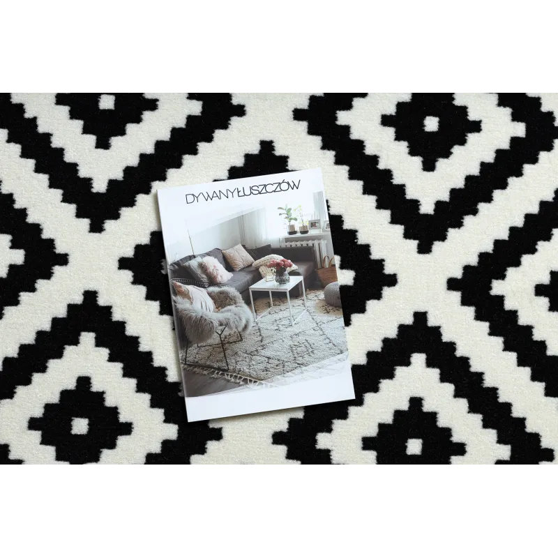 Teppich BCF MORAD RUTA Rauten, geometrisch - Schwarz / Creme