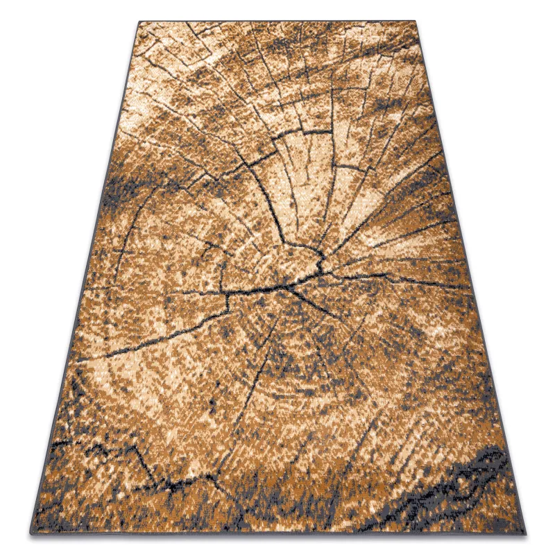 Teppich BCF Morad Baumstamm Holz - grau / beige / altes Gold