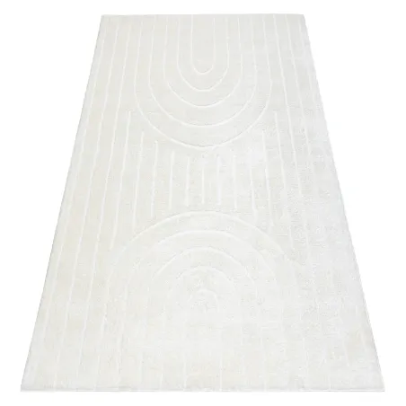 Geometrischer Teppich in Creme, moderner Teppich für stilvolle Räume