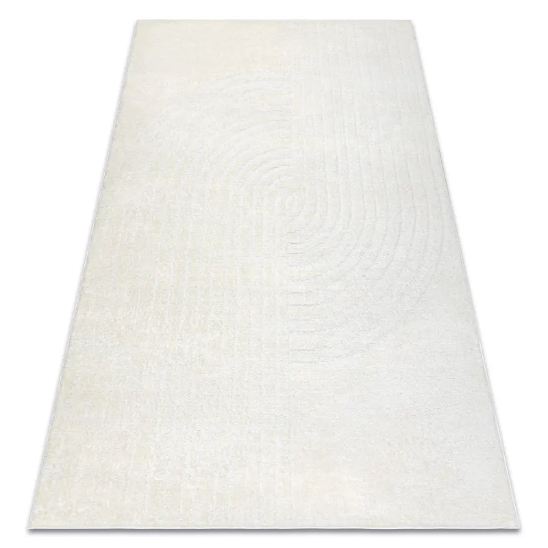 Moderne geometrische Teppich in Creme, ideal für stilvolle Räume