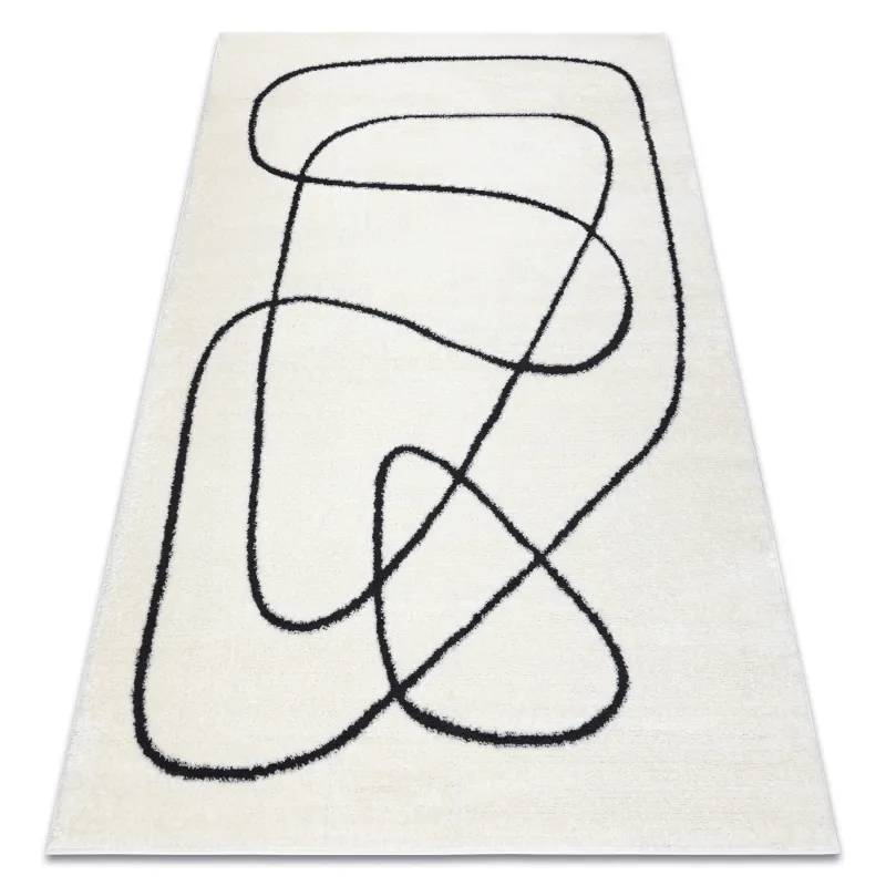 Moderne Teppich in creme und schwarz, ideal für zeitgenössische Räume