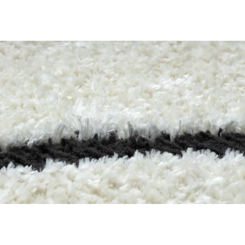 Teppich mit moderner Textur in creme und schwarz, für stilvolle Räume