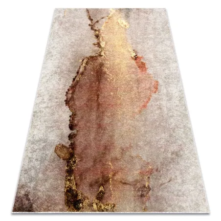 Waschteppich MIRO 52101.801 in beige-goldenem abstrakten Design, rutschfest und waschbar