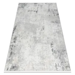 Moderner Teppich DUKE creme / grau - Beton, Stein strukturiert, sehr weich, Fransen
