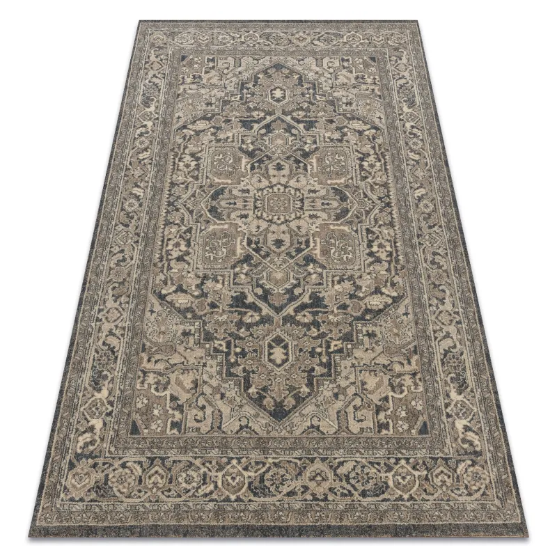 Teppich LEGEND 468 10 GB500 Wollenteppich OSTA - Rosette, Rahmen exklusiv grau / beige