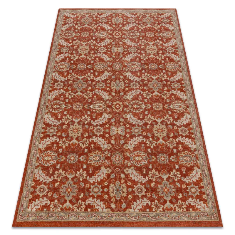 Teppich LEGEND 468 16 GB301 Wollenteppich OSTA - Blumen, Rahmen exklusiv beige / rot