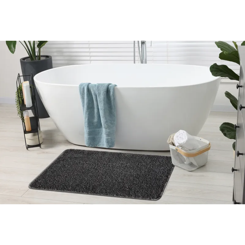Badezimmerteppich SYNERGY glamour, rutschfest, weich - Lurex grau