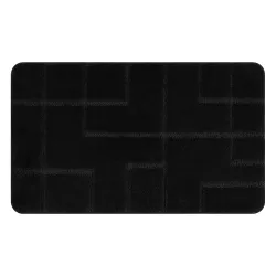 Badezimmerteppich SUPREME LINES Linien, rutschfest, weich - schwarz