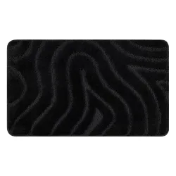 Badezimmerteppich SUPREME WAVES Wellen, rutschfest, weich - schwarz
