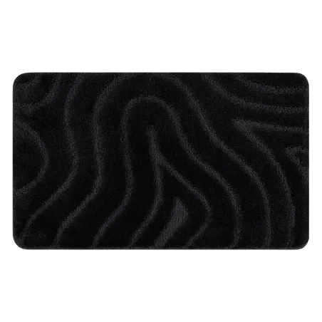 Badezimmerteppich SUPREME WAVES Wellen, rutschfest, weich - schwarz
