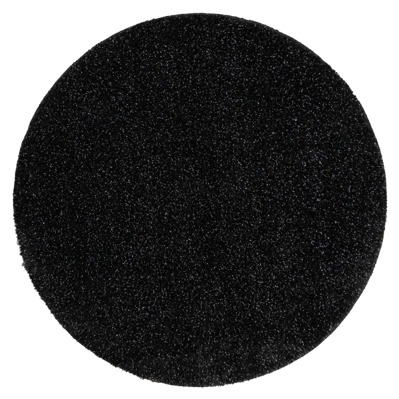 Badezimmerteppich SYNERGY Kreis Glamour, rutschfest, weich - Lurex schwarz