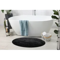 Badezimmerteppich SYNERGY Kreis Glamour, rutschfest, weich - Lurex schwarz