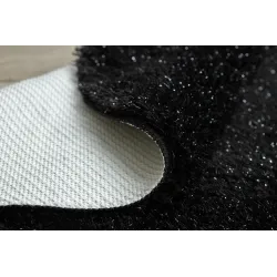 Badezimmerteppich SYNERGY Kreis Glamour, rutschfest, weich - Lurex schwarz