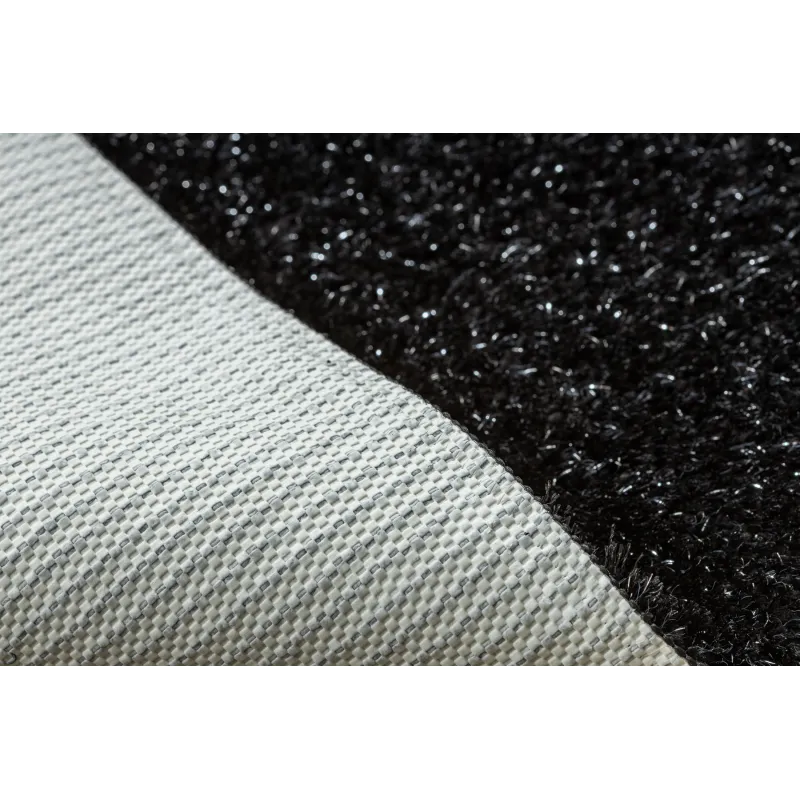 Badezimmerteppich SYNERGY Kreis Glamour, rutschfest, weich - Lurex schwarz