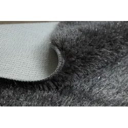 Badezimmerteppich SYNERGY Kreis Glamour, rutschfest, weich - Lurex grau