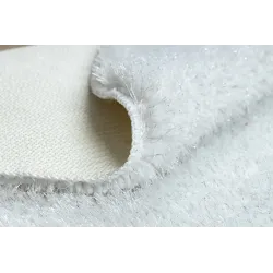 Badezimmerteppich SYNERGY Kreis Glamour, rutschfest, weich - Lurex weiß