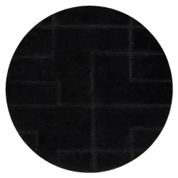 Badezimmerteppich SUPREME Kreis LINES Linien, rutschfest, weich - schwarz