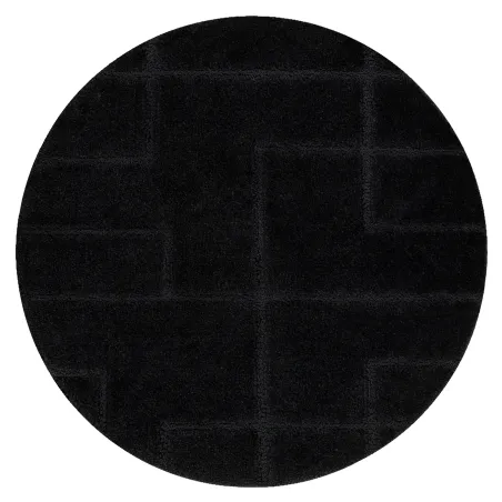 Badezimmerteppich SUPREME Kreis LINES Linien, rutschfest, weich - schwarz