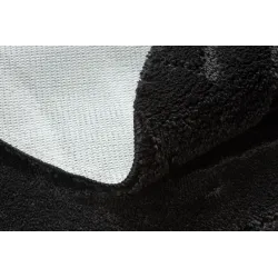 Badezimmerteppich SUPREME rund WAVES Wellen, rutschfest, weich - schwarz