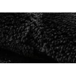Badezimmerteppich SUPREME rund WAVES Wellen, rutschfest, weich - schwarz