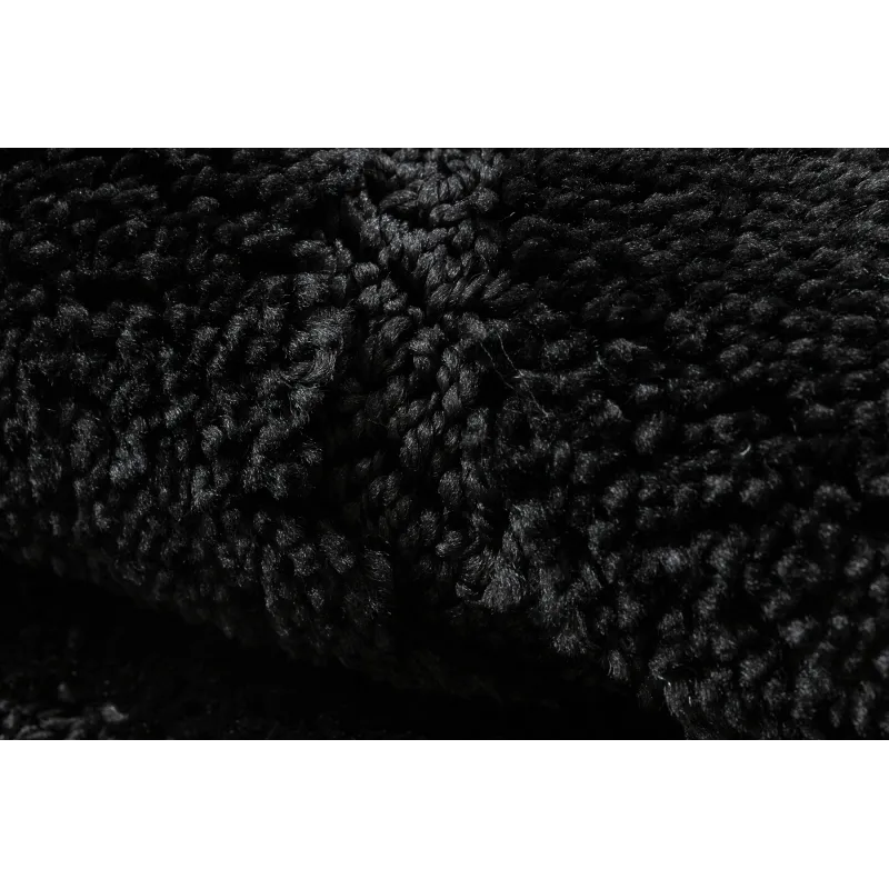 Badezimmerteppich SUPREME rund WAVES Wellen, rutschfest, weich - schwarz