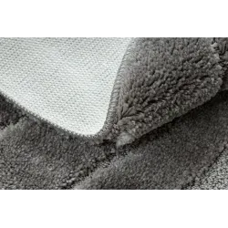 Badezimmerteppich SUPREME rund WAVES Wellen, rutschfest, weich - grau