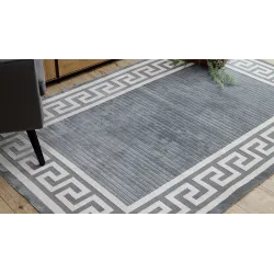 Teppich PEARL 51327F grau - Rahmen, griechisch exklusiv, strukturiert