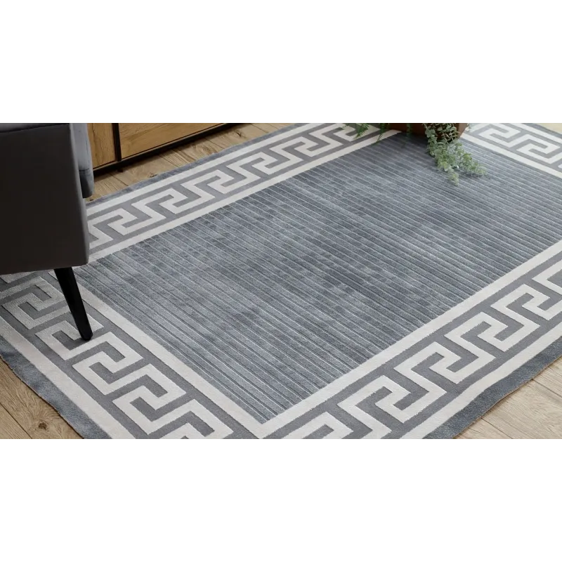 Teppich PEARL 51327F grau - Rahmen, griechisch exklusiv, strukturiert