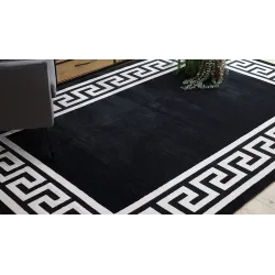 Teppich PEARL 51327H schwarz - Rahmen, griechisch exklusiv, strukturiert