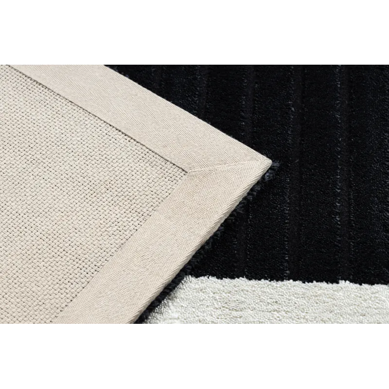 Teppich PEARL 51327H schwarz - Rahmen, griechisch exklusiv, strukturiert