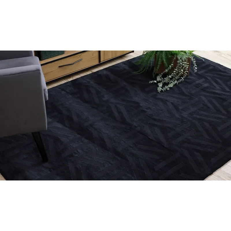 Teppich PEARL 51326E schwarz - Geometrisch, exklusiv, strukturiert